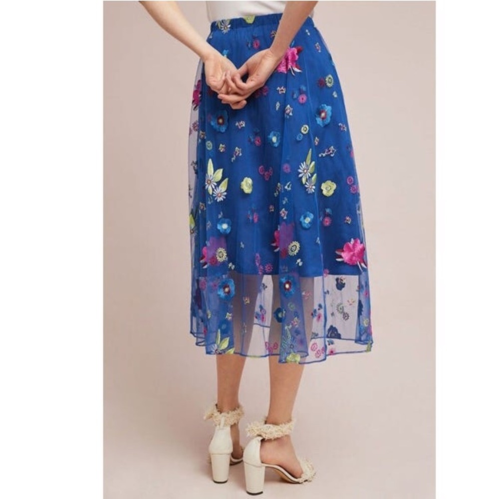 NWT Anthropologie Burnell Embroidered Skirt XL - Picture 4 of 4
